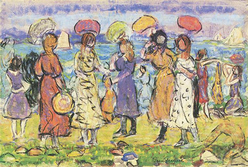 Sunny Day at the Beach - Maurice Prendergast reproduction oil painting