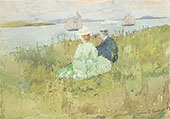 Viewing the Ships 1896 - Maurice Prendergast reproduction oil painting