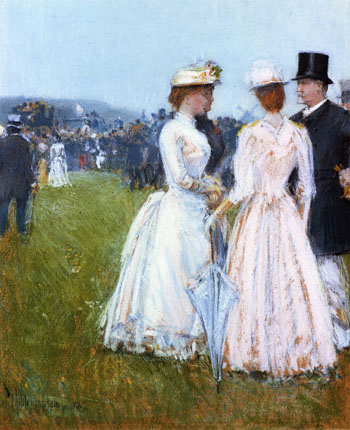 At The Grand Prix in Paris - Childe Hassam reproduction oil painting