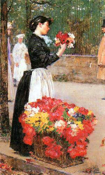 Flower Girl - Childe Hassam reproduction oil painting
