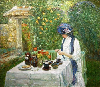 French Tea Garden 1910 - Childe Hassam reproduction oil painting