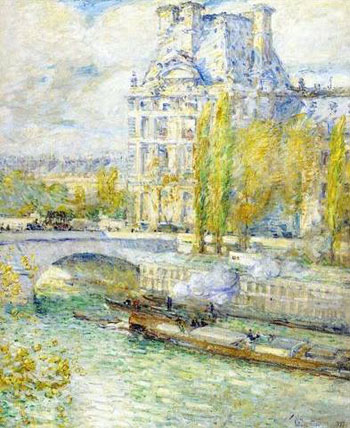 Le Louvre Et Le Pont Royal - Childe Hassam reproduction oil painting