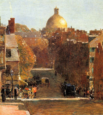 Mount Vernon Street Boston 1890 - Childe Hassam reproduction oil painting