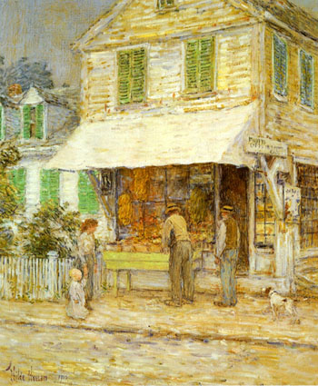 Provincetown Grocery Store 1900 - Childe Hassam reproduction oil painting