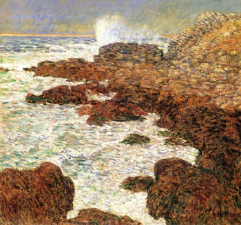 Seaweed and Surf Appledore - Childe Hassam reproduction oil painting