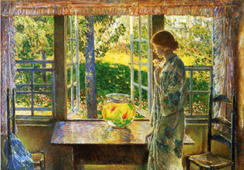 The Goldfish Window - Childe Hassam reproduction oil painting