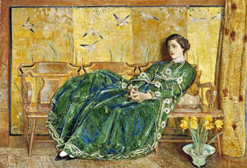 The Green Gown 1920 - Childe Hassam reproduction oil painting