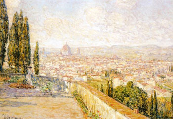View of Florence From San Miniato - Childe Hassam reproduction oil painting