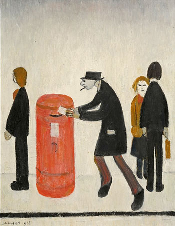 Man Posting in a Letter - L-S-Lowry reproduction oil painting