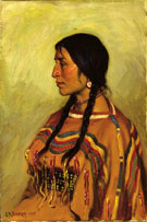 Blackfoot Indian Girl 1905 - Joseph Henry Sharp reproduction oil painting