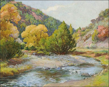 Taos Canyon A - Joseph Henry Sharp reproduction oil painting