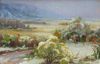 Taos Valley from Studio Yard - Joseph Henry Sharp reproduction oil painting