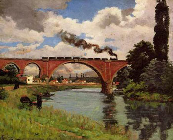 Bridge over the marine at Joinville - Armand Guillaumin reproduction oil painting