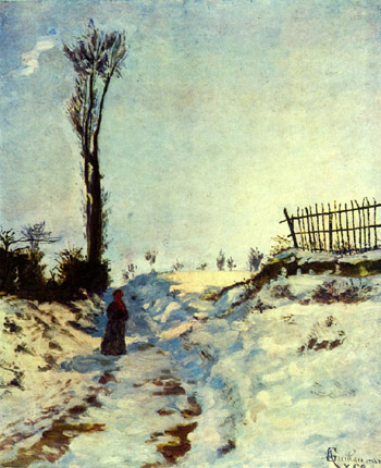 Hohlweg in the Snow 1869 - Armand Guillaumin reproduction oil painting