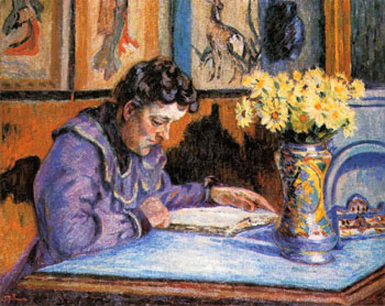 Madame Guillaumin Reading 1895 - Armand Guillaumin reproduction oil painting