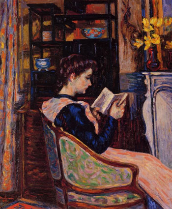 Mademoiselle Guillaumin Reading 1907 - Armand Guillaumin reproduction oil painting