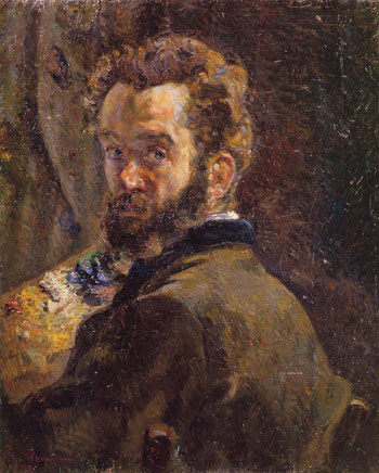 Self Portrait with Easel 1878 - Armand Guillaumin reproduction oil painting