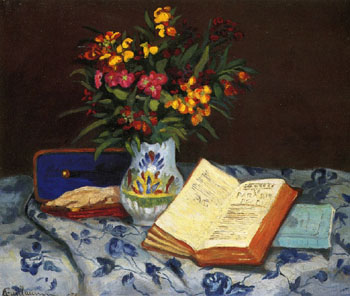 Still Life with Box with Blue Gloves 1873 - Armand Guillaumin reproduction oil painting