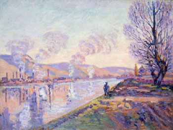 Stoppenbach and Delestre la Seine en Amont de Rouen - Armand Guillaumin reproduction oil painting