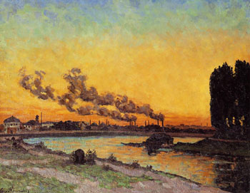 Sunset at Ivry 1873 - Armand Guillaumin reproduction oil painting