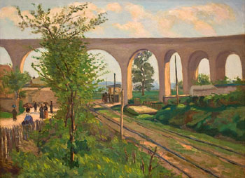 The Arcueil Aqueduct at Sceaux Railroad - Armand Guillaumin reproduction oil painting