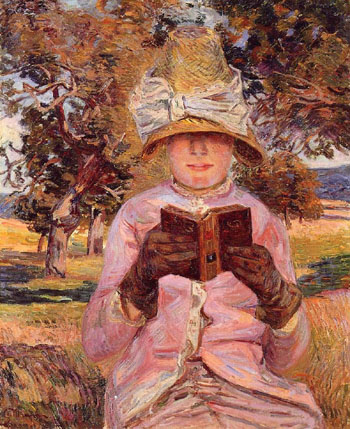 The Future Madame Guilaumin Reading 1882 - Armand Guillaumin reproduction oil painting