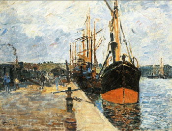 The Quay at Rouen 1882 - Armand Guillaumin reproduction oil painting