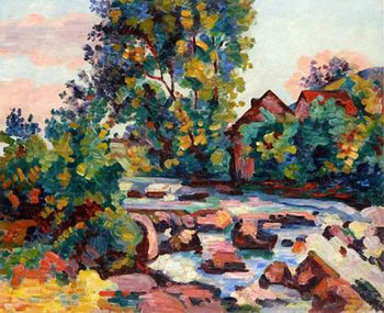 The Rock at Bouchardon - Armand Guillaumin reproduction oil painting