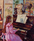 Young Girl at Piano - Armand Guillaumin reproduction oil painting