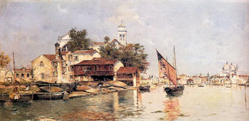 A View of Venice A - Antonio Maria De Reyna Manescau reproduction oil painting