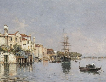 A View of Venice B - Antonio Maria De Reyna Manescau reproduction oil painting
