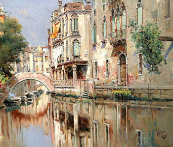 Enchamting Venice A - Antonio Maria De Reyna Manescau reproduction oil painting