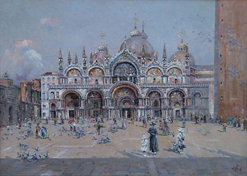 Plaza de San Marcos Venecia - Antonio Maria De Reyna Manescau reproduction oil painting