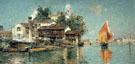 San Travaso Venice - Antonio Maria De Reyna Manescau reproduction oil painting