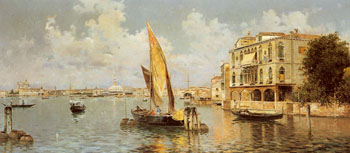 The Grand Canal - Antonio Maria De Reyna Manescau reproduction oil painting