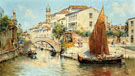 Venetian Canal Scenes B - Antonio Maria De Reyna Manescau