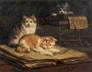 Kittens 1901 - Charles Van Den Eycken reproduction oil painting