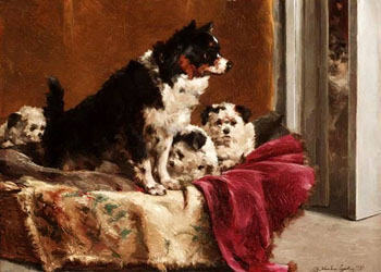 The Surprise Visit 1893 - Charles Van Den Eycken reproduction oil painting