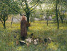 In the Orchard c1892 - Edward Stott reproduction oil painting