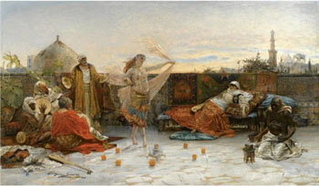 On The Terrace 1882 - Enrique Serra Y Auque reproduction oil painting