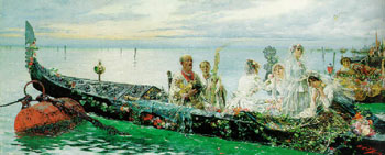 The Gondola 1885 - Enrique Serra Y Auque reproduction oil painting