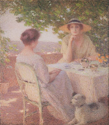 Two Woman on the Terrace 1922 - Ernest Joseph Laurent reproduction oil painting