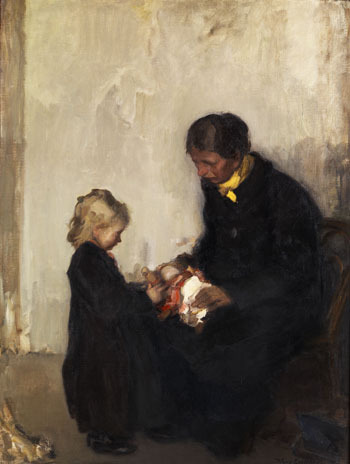 Mutter Mit Kind Und Puppe - Hans Looschen reproduction oil painting