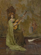 The Guitar Player 1904 - Henry Meynell Rheam reproduction oil painting