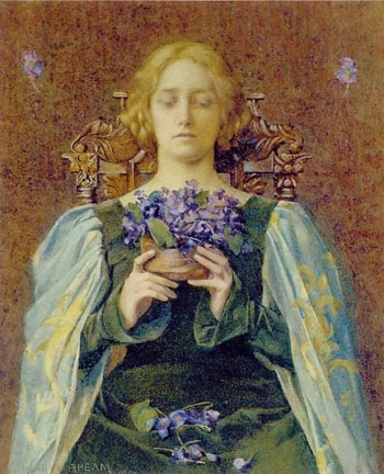 Violets 1904 - Henry Meynell Rheam reproduction oil painting
