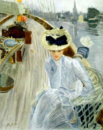 Reverie Dapres - Paul Cesar Helleu reproduction oil painting