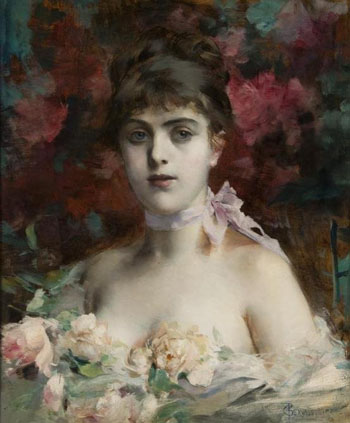 Portrait of a Striking Beauty - Paul Jean Gervais reproduction oil painting