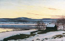 Vinterdag I Dalarna 1916 - Sigvard Marius Hansen reproduction oil painting