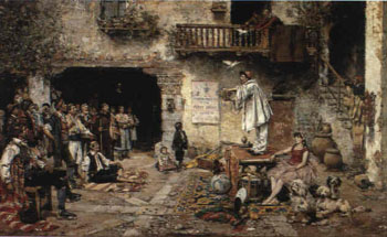 The Saltimbanque Valencia 1883 - Vicente March Y Marco reproduction oil painting