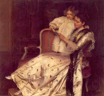 Mrs Noel Guinness and Her Daughter Margaret - Walter Frederick Osborne reproduction oil painting
